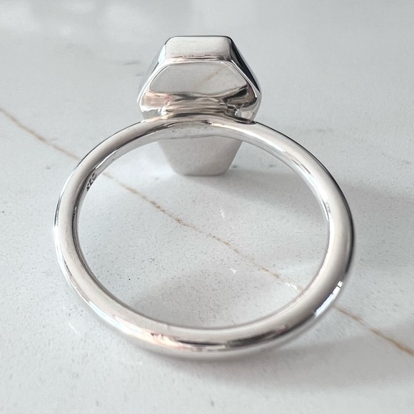 Sterling Silver Natural Ruby Coffin Ring - Picture 4 of 6